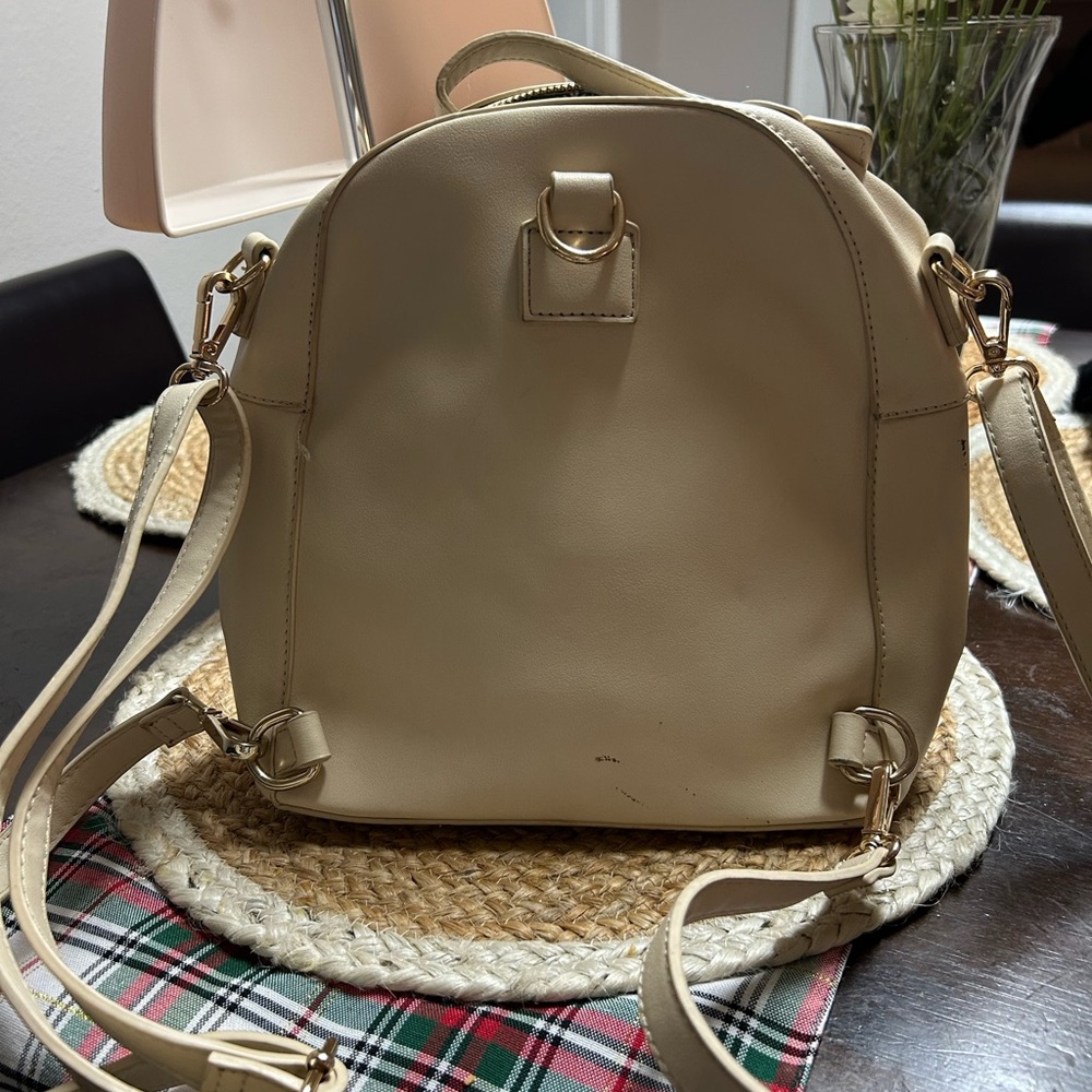 Floral Embellished Cream Boho Mini Backpack - Picture 5 of 16